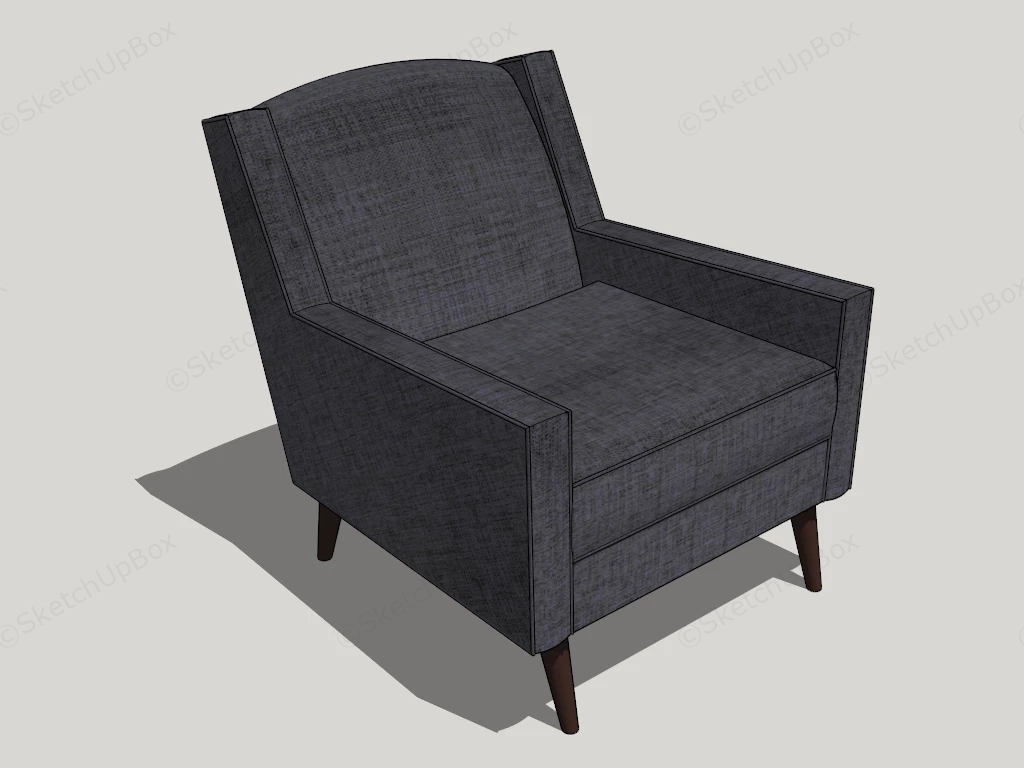 Dark Grey Armchair sketchup model preview - SketchupBox