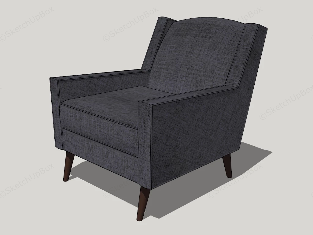 Dark Grey Armchair sketchup model preview - SketchupBox