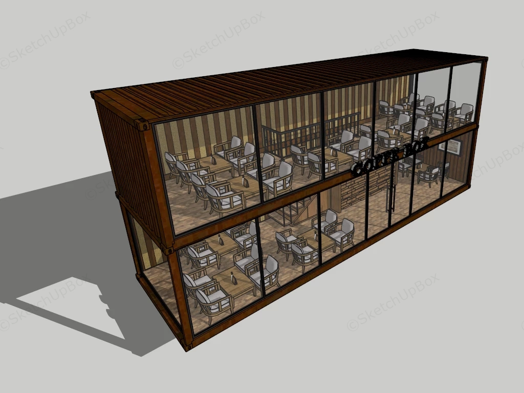 Container Coffee Shop Design sketchup model preview - SketchupBox