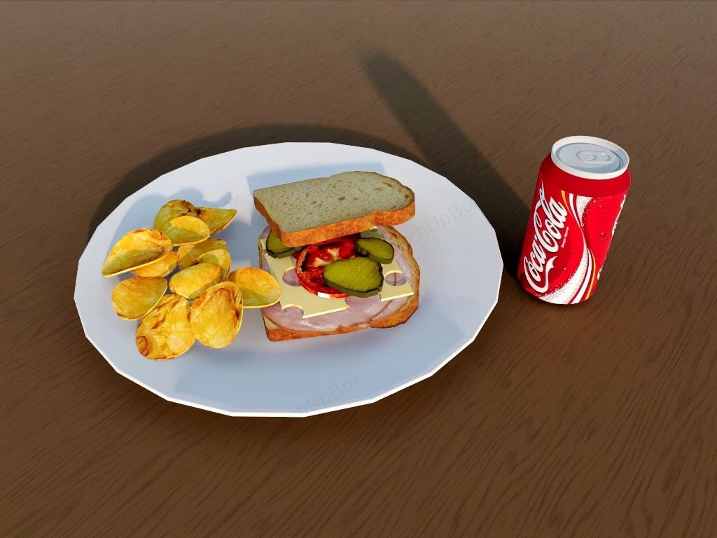 Sandwich And Coca Cola sketchup model preview - SketchupBox