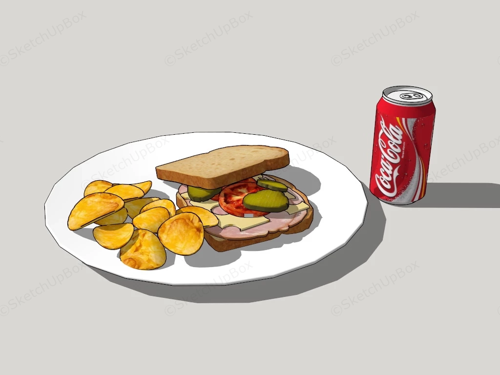Sandwich And Coca Cola sketchup model preview - SketchupBox