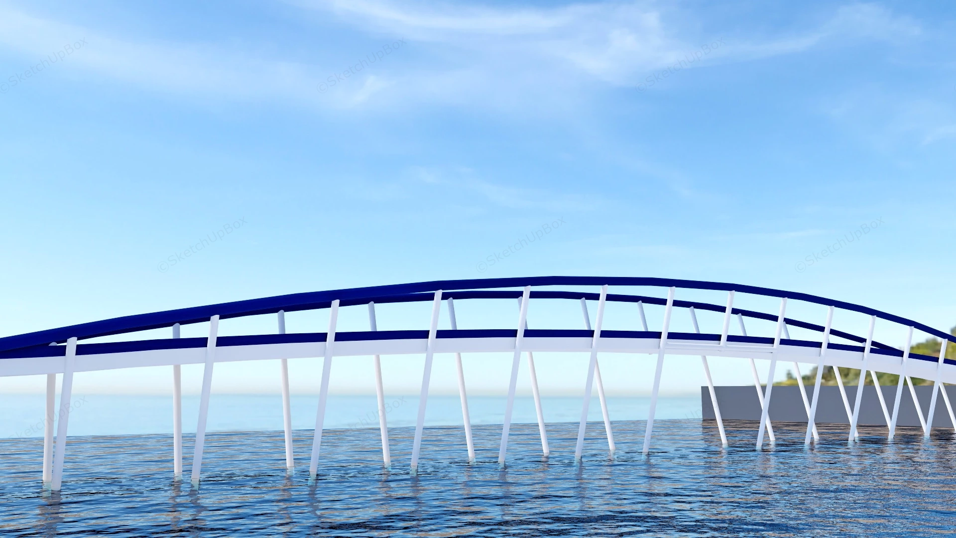 Cross River Bridge sketchup model preview - SketchupBox