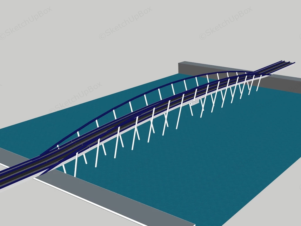 Cross River Bridge sketchup model preview - SketchupBox