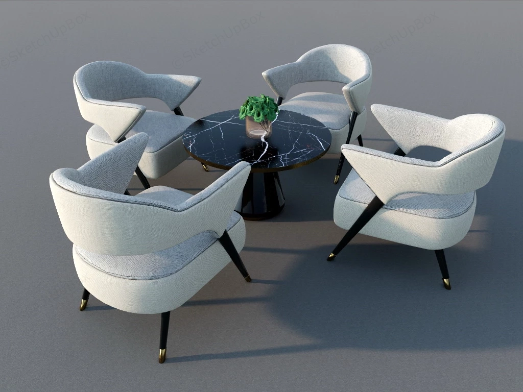 Round Coffee Table Set sketchup model preview - SketchupBox