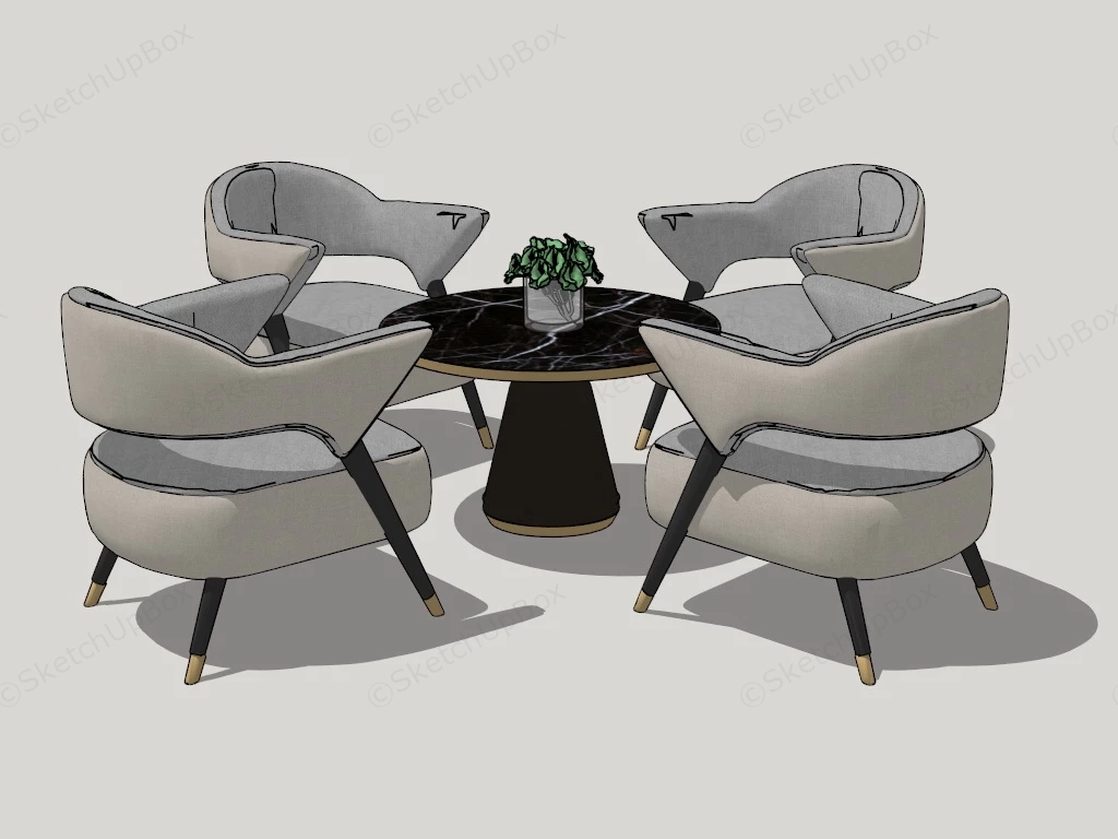 Round Coffee Table Set sketchup model preview - SketchupBox
