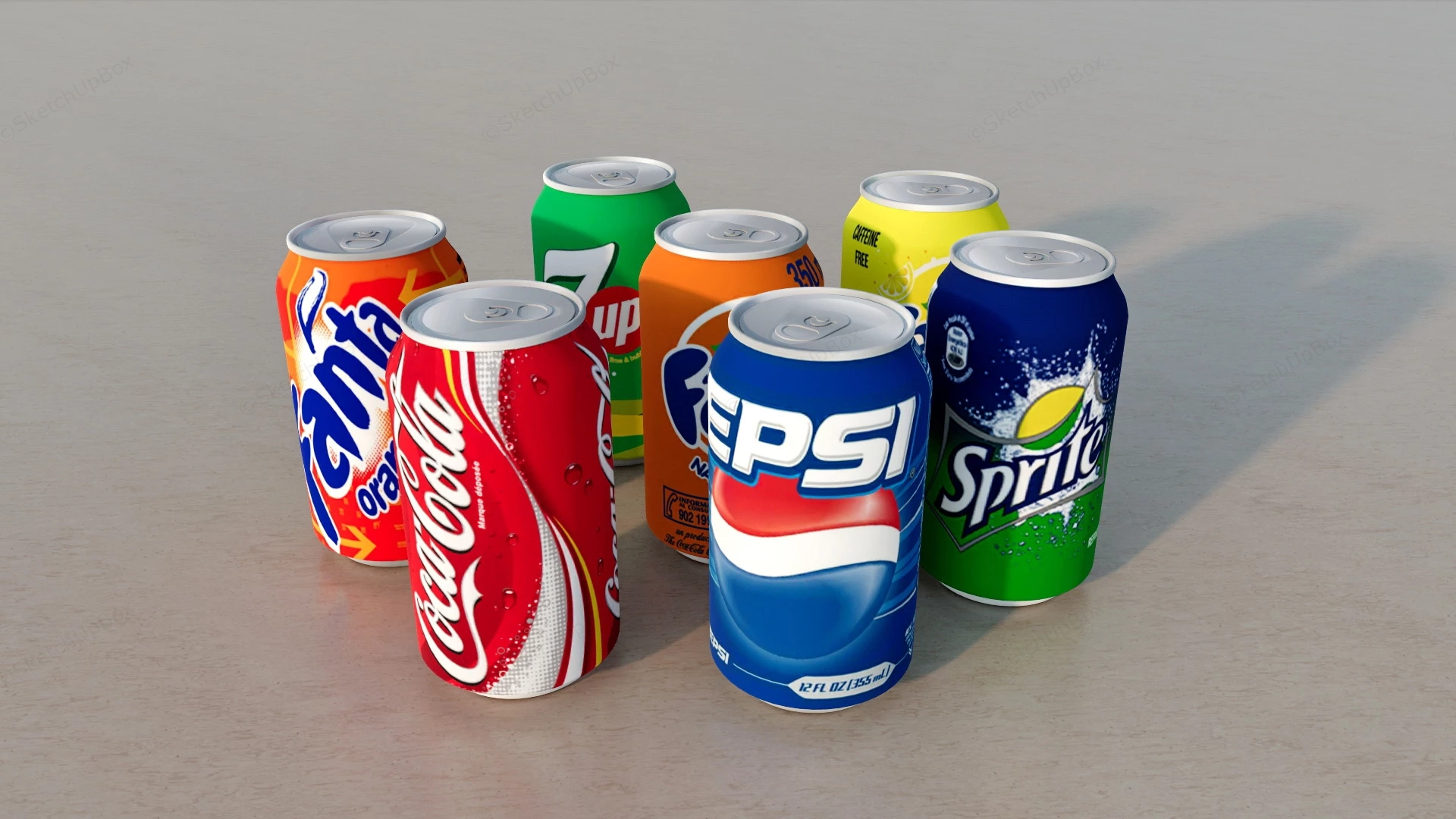 Canned Soft Drinks sketchup model preview - SketchupBox