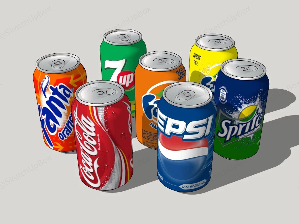 Canned Soft Drinks sketchup model preview - SketchupBox