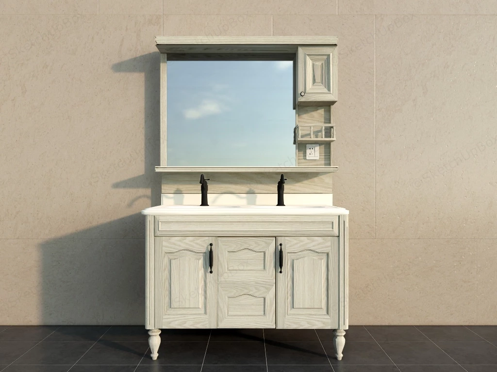 Single Bathroom Vanity sketchup model preview - SketchupBox