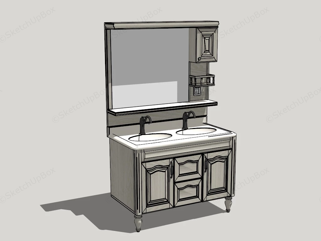Single Bathroom Vanity sketchup model preview - SketchupBox