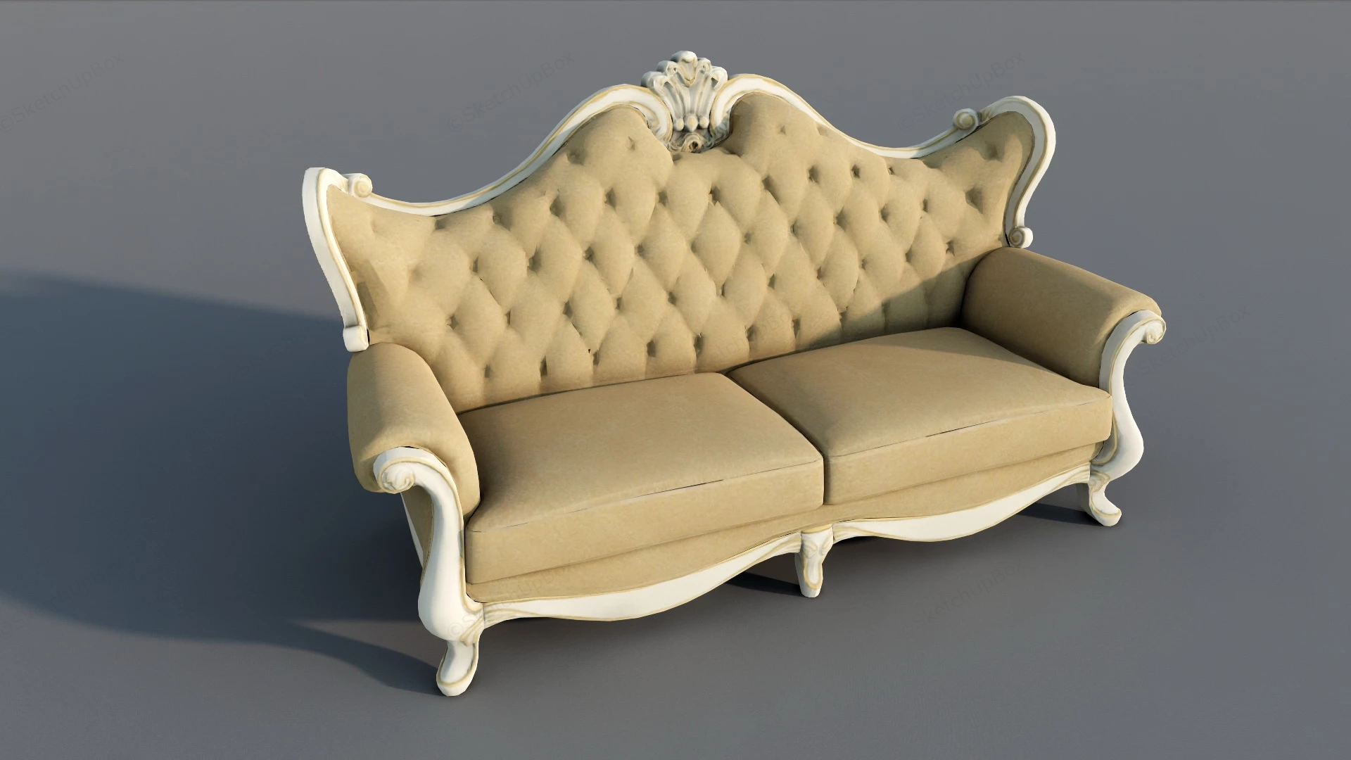 Antique French Sofa sketchup model preview - SketchupBox
