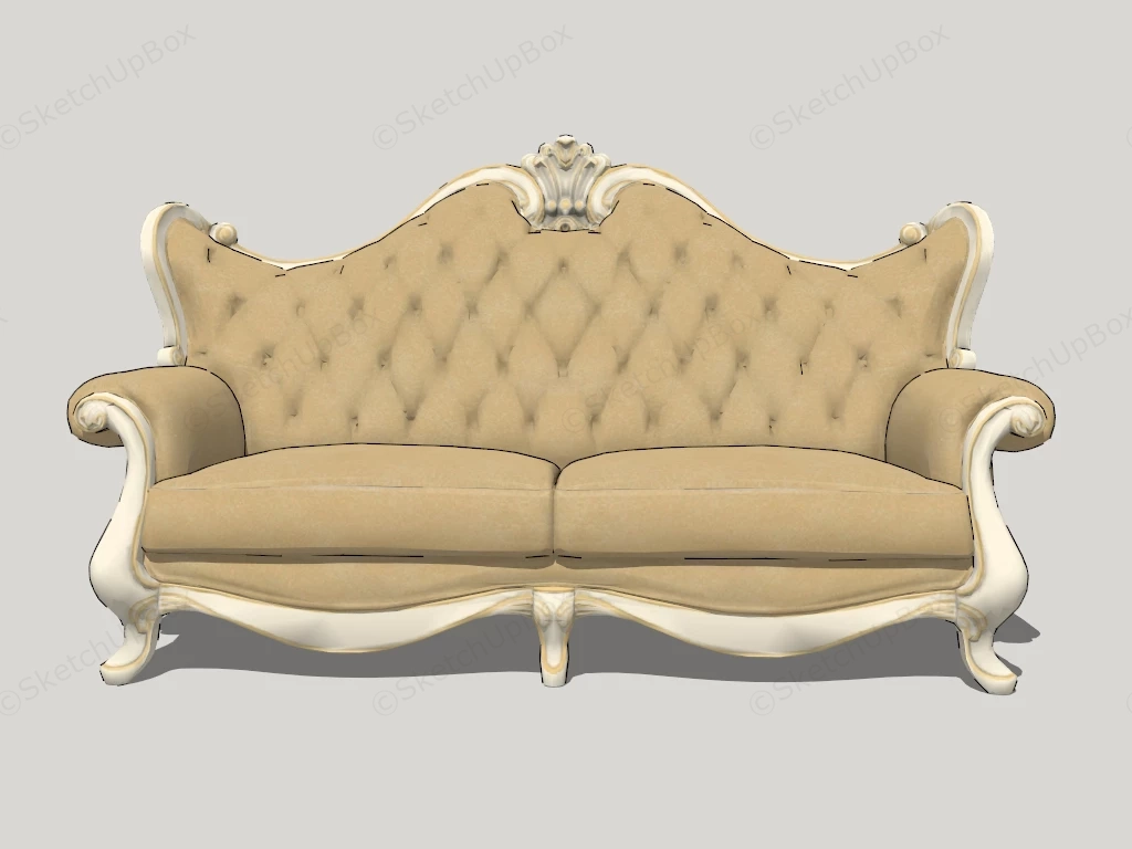 Antique French Sofa sketchup model preview - SketchupBox