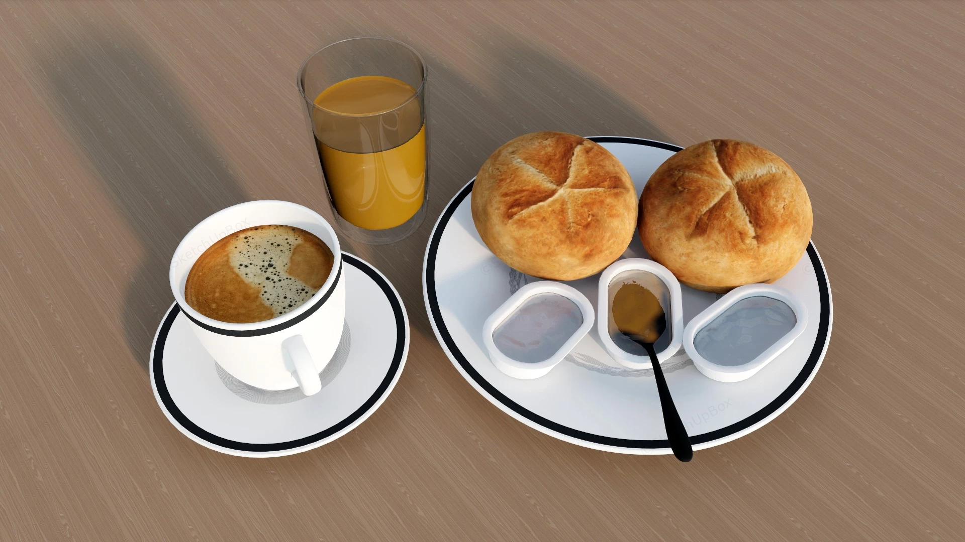 Coffee And Bread sketchup model preview - SketchupBox