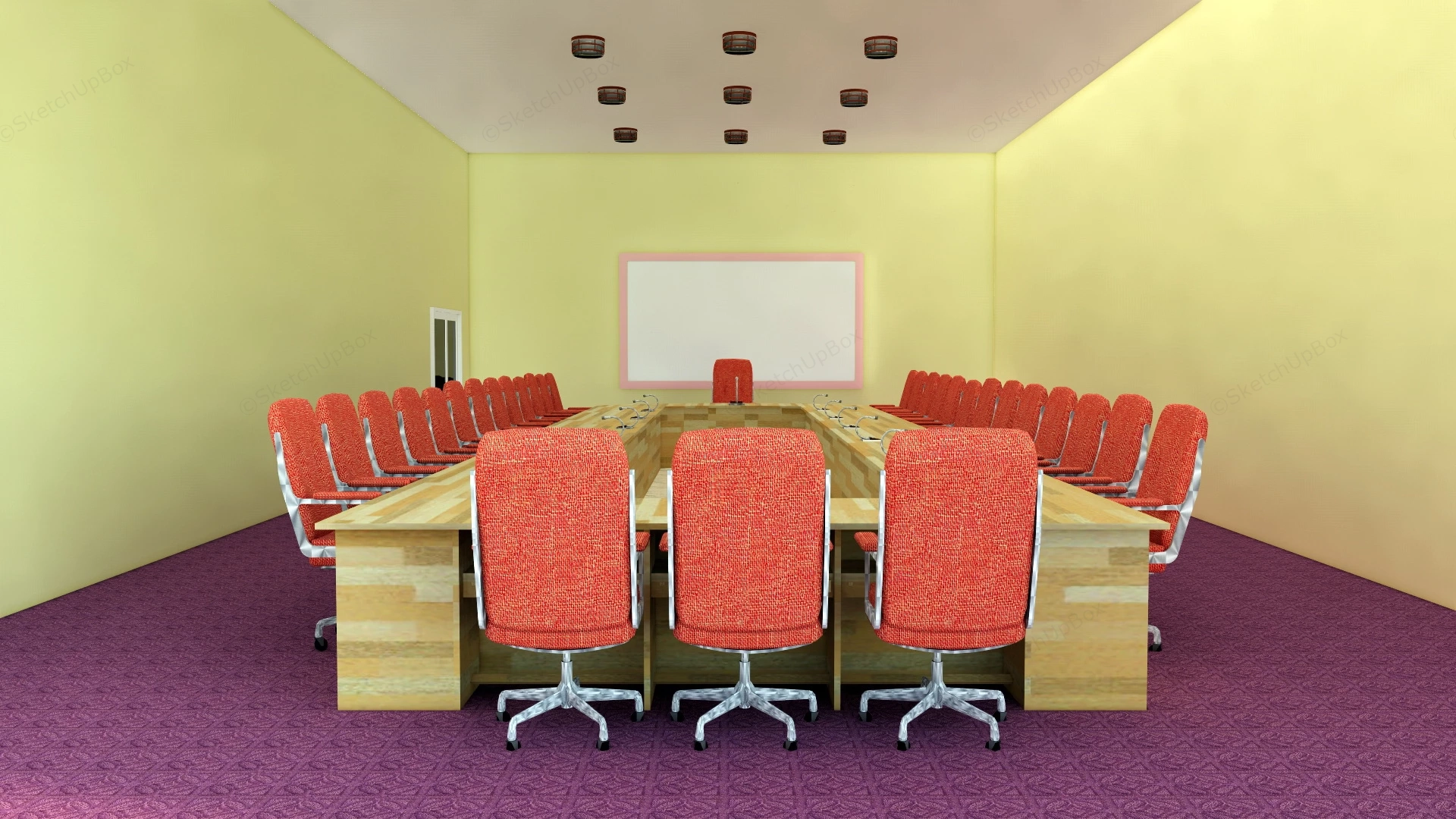 Meeting Hall Interior Design sketchup model preview - SketchupBox