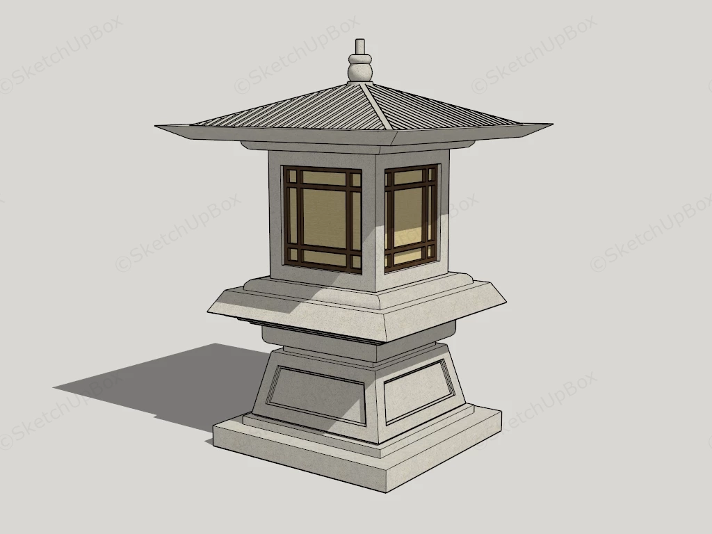 Japanese Rock Garden Lantern sketchup model preview - SketchupBox
