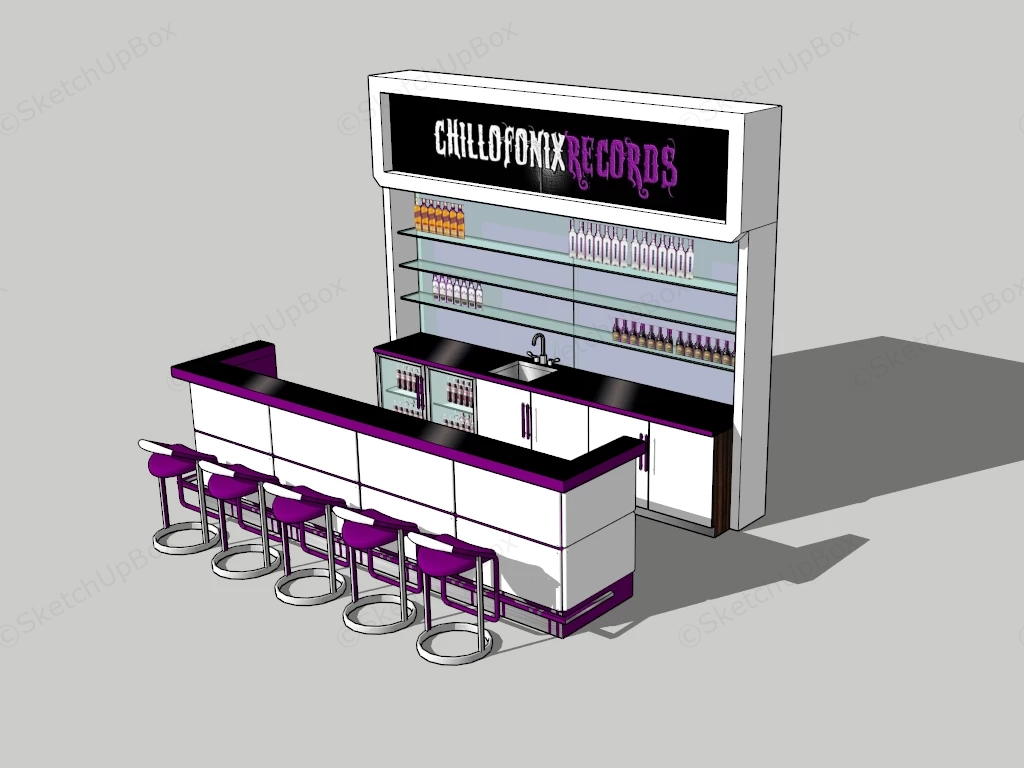 Bar Counter Design sketchup model preview - SketchupBox