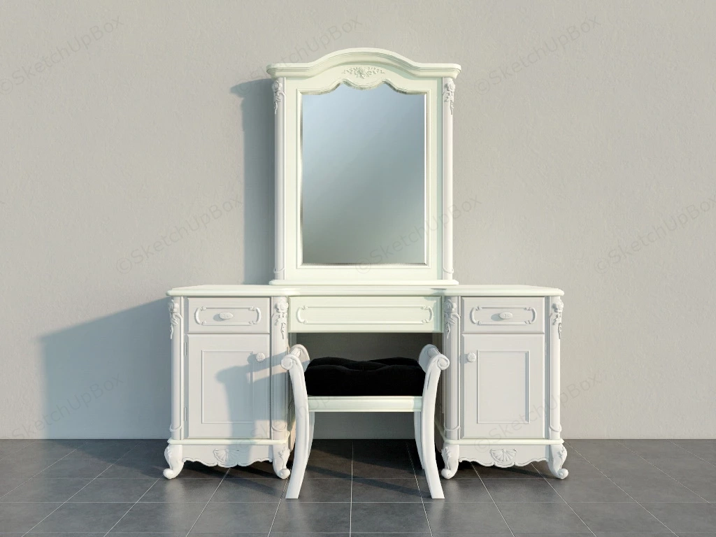 Antique French Makeup Vanity sketchup model preview - SketchupBox