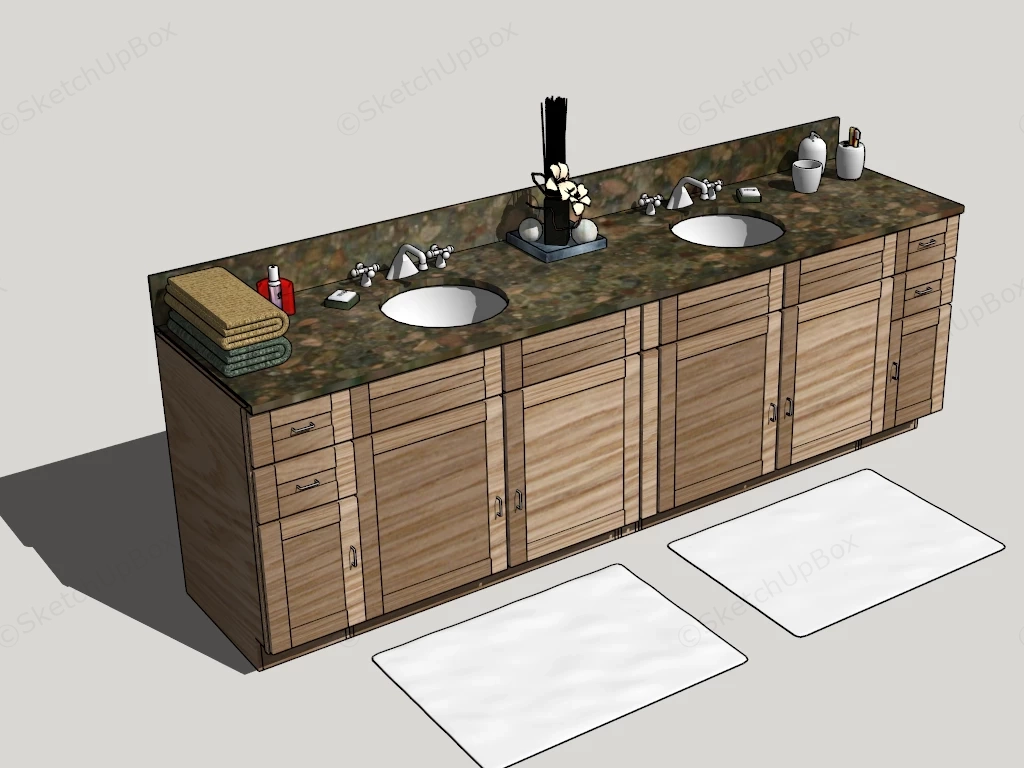 Reclaimed Wood Bathroom Vanity sketchup model preview - SketchupBox