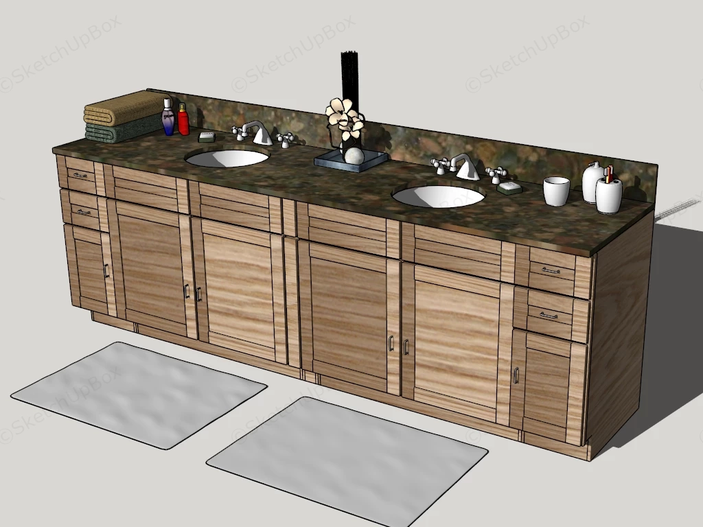 Reclaimed Wood Bathroom Vanity sketchup model preview - SketchupBox