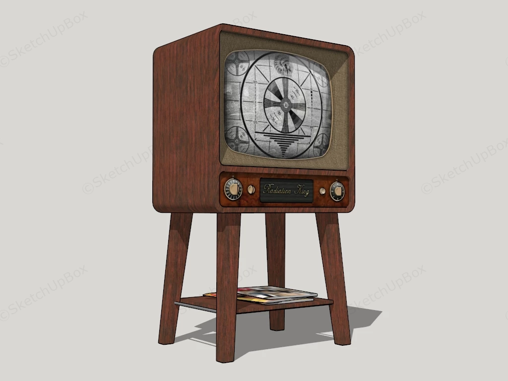 Fallout Radiation King TV sketchup model preview - SketchupBox