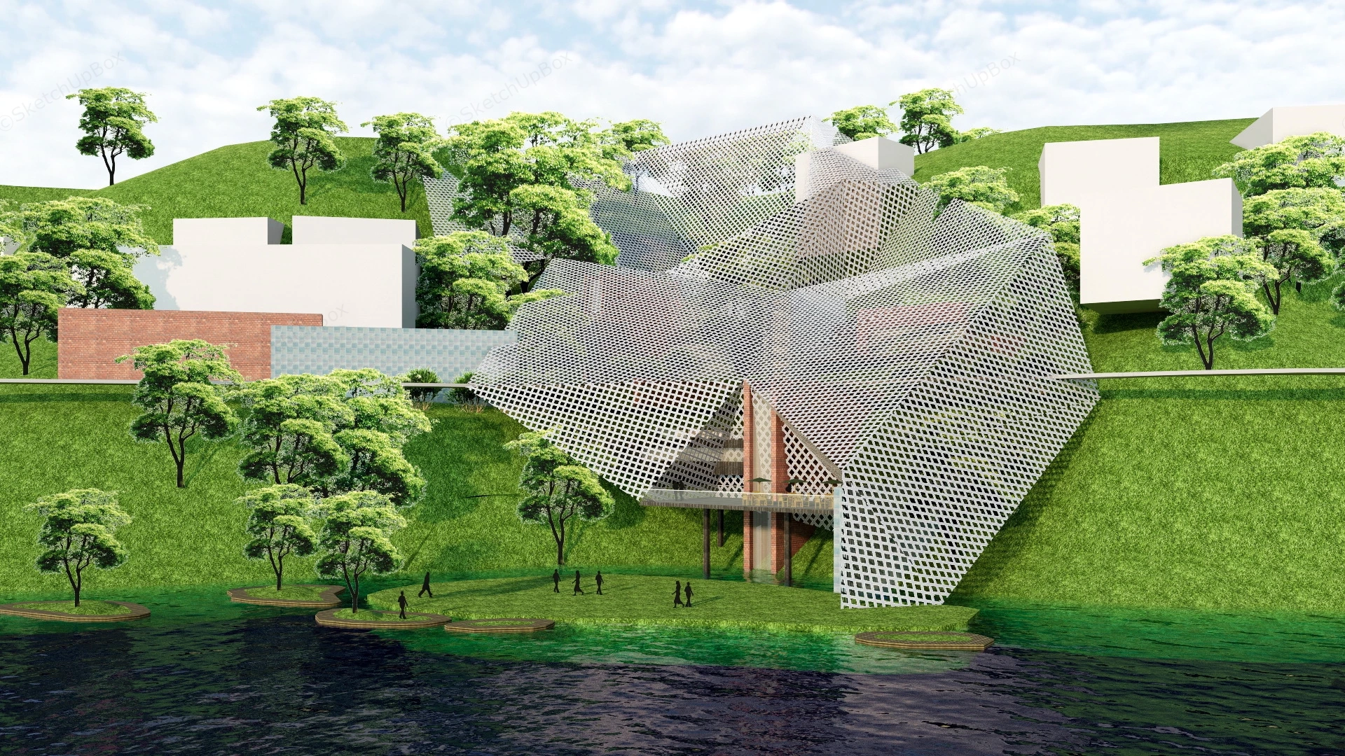 Slope Landscape Idea sketchup model preview - SketchupBox