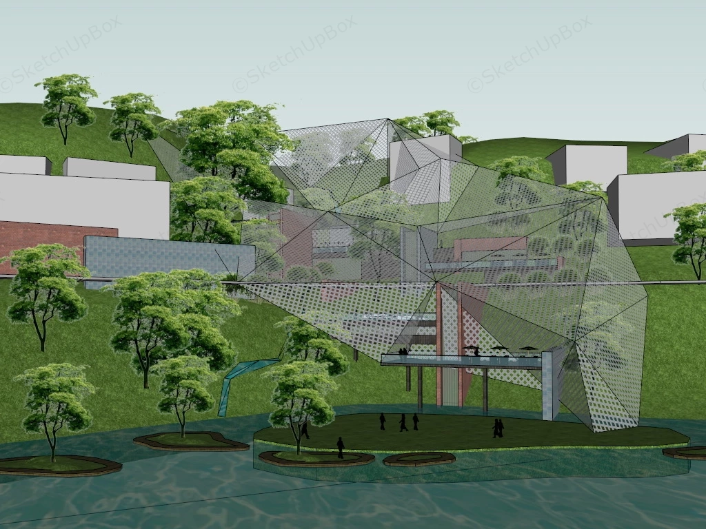 Slope Landscape Idea sketchup model preview - SketchupBox