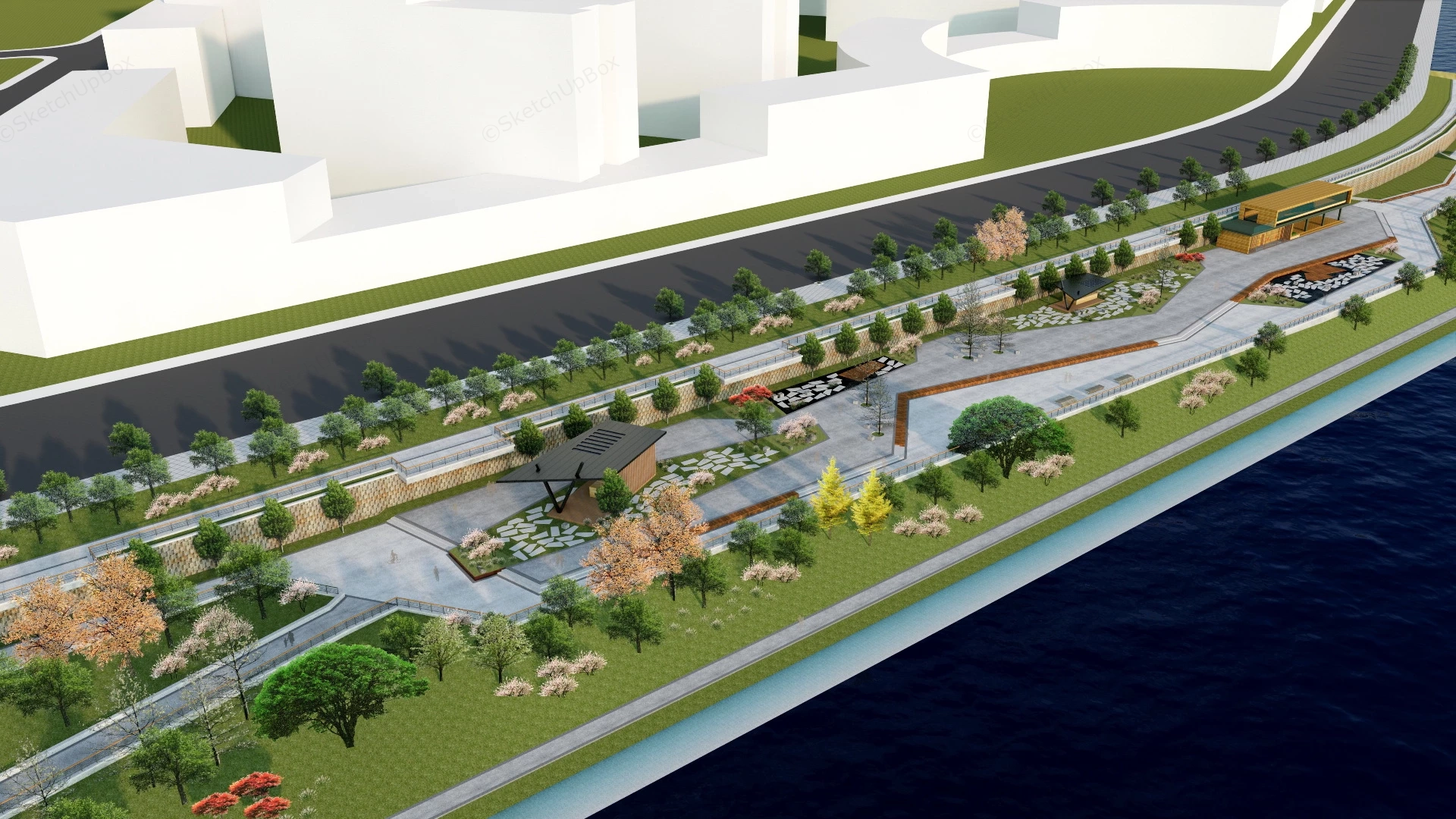 Riverfront Park sketchup model preview - SketchupBox
