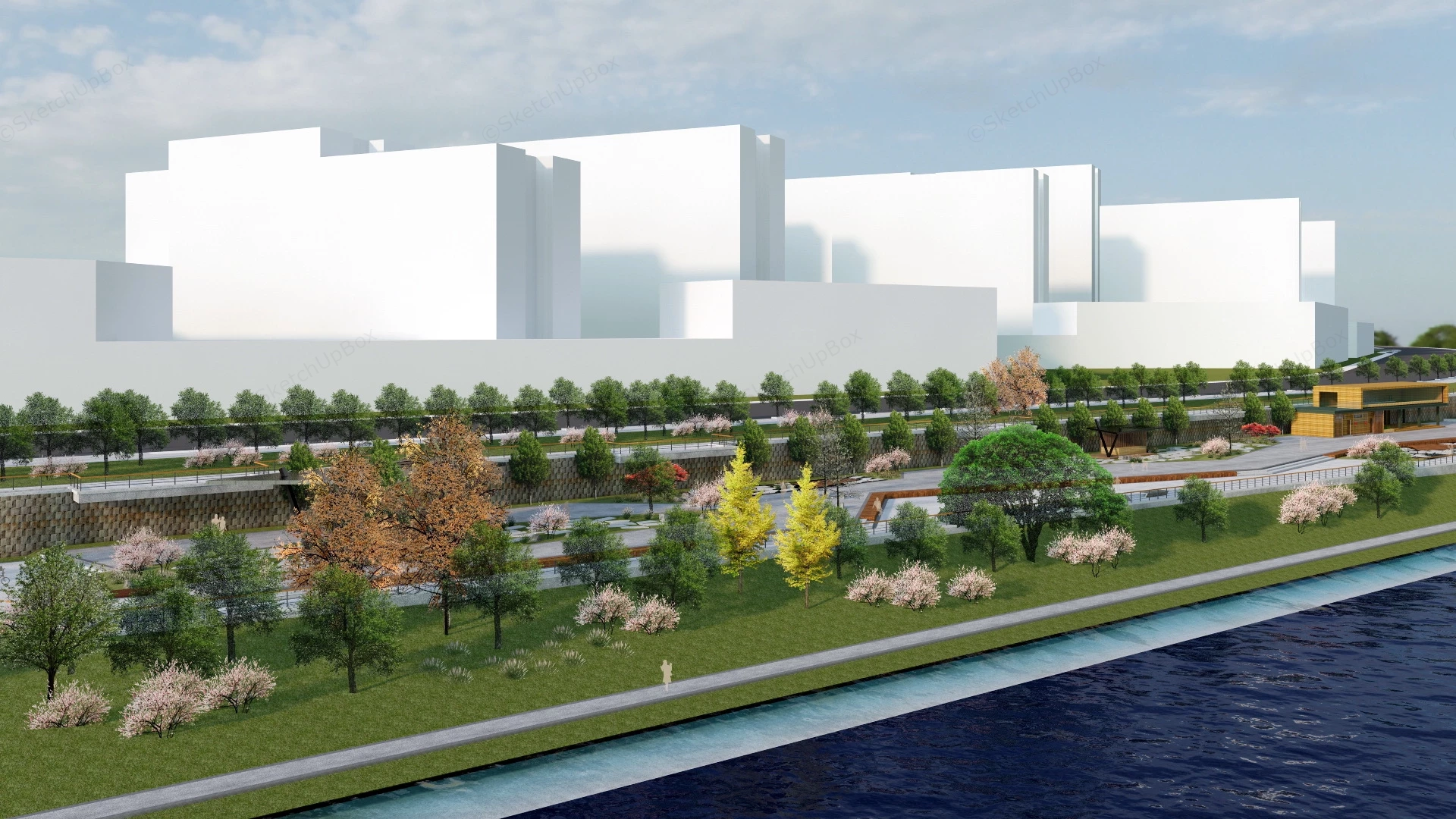Riverfront Park sketchup model preview - SketchupBox