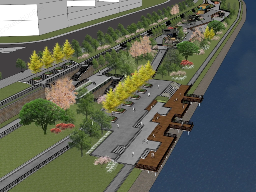 Riverfront Park sketchup model preview - SketchupBox