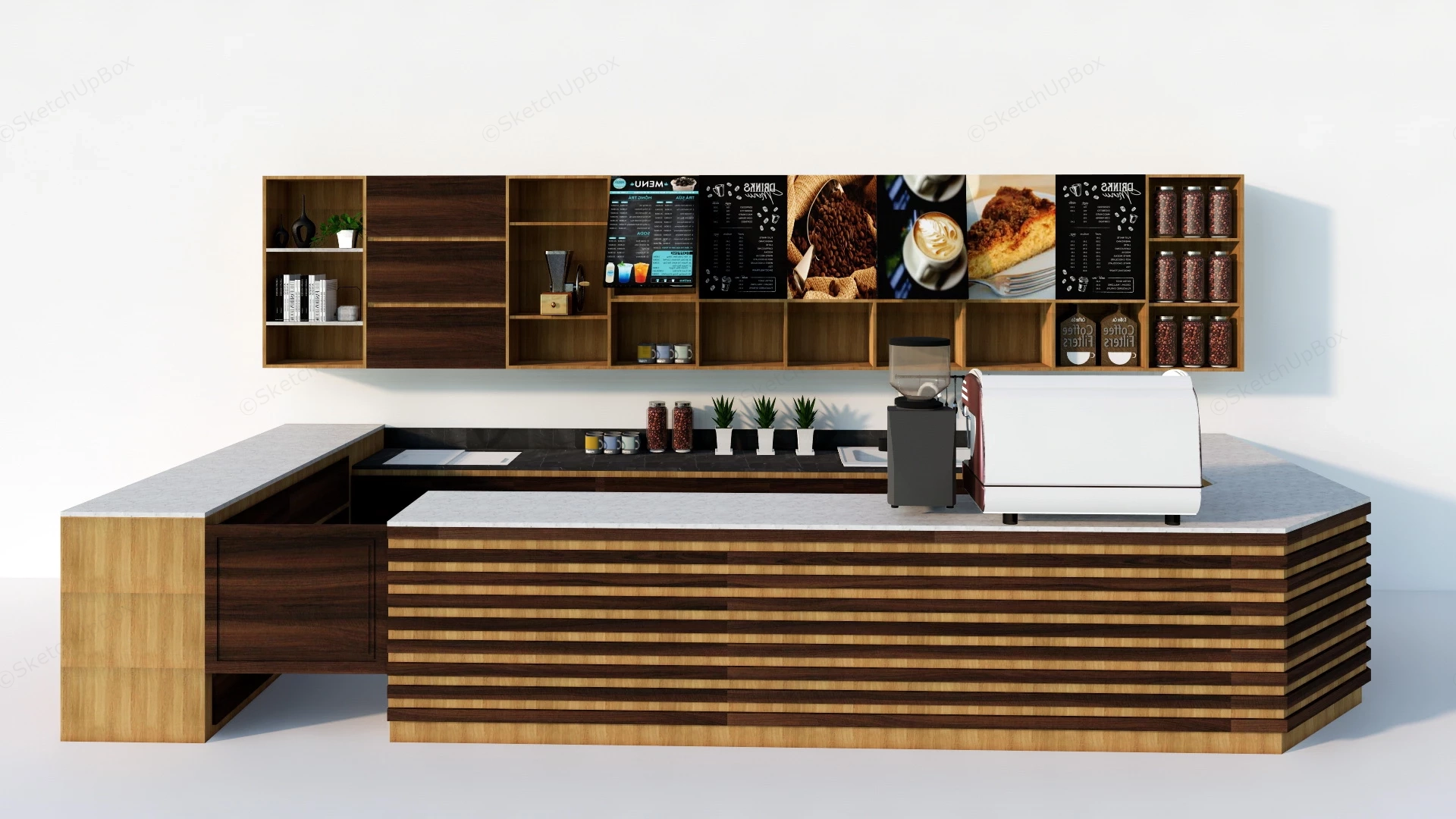 Restaurant Bar Counter sketchup model preview - SketchupBox