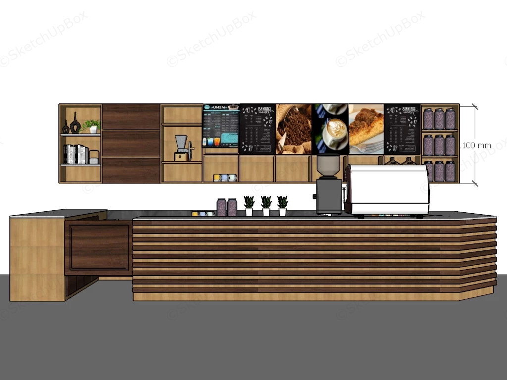 Restaurant Bar Counter sketchup model preview - SketchupBox