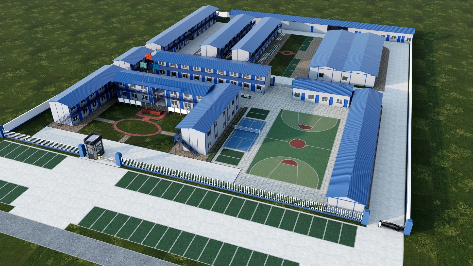 Prefabricated Dormitory sketchup model preview - SketchupBox