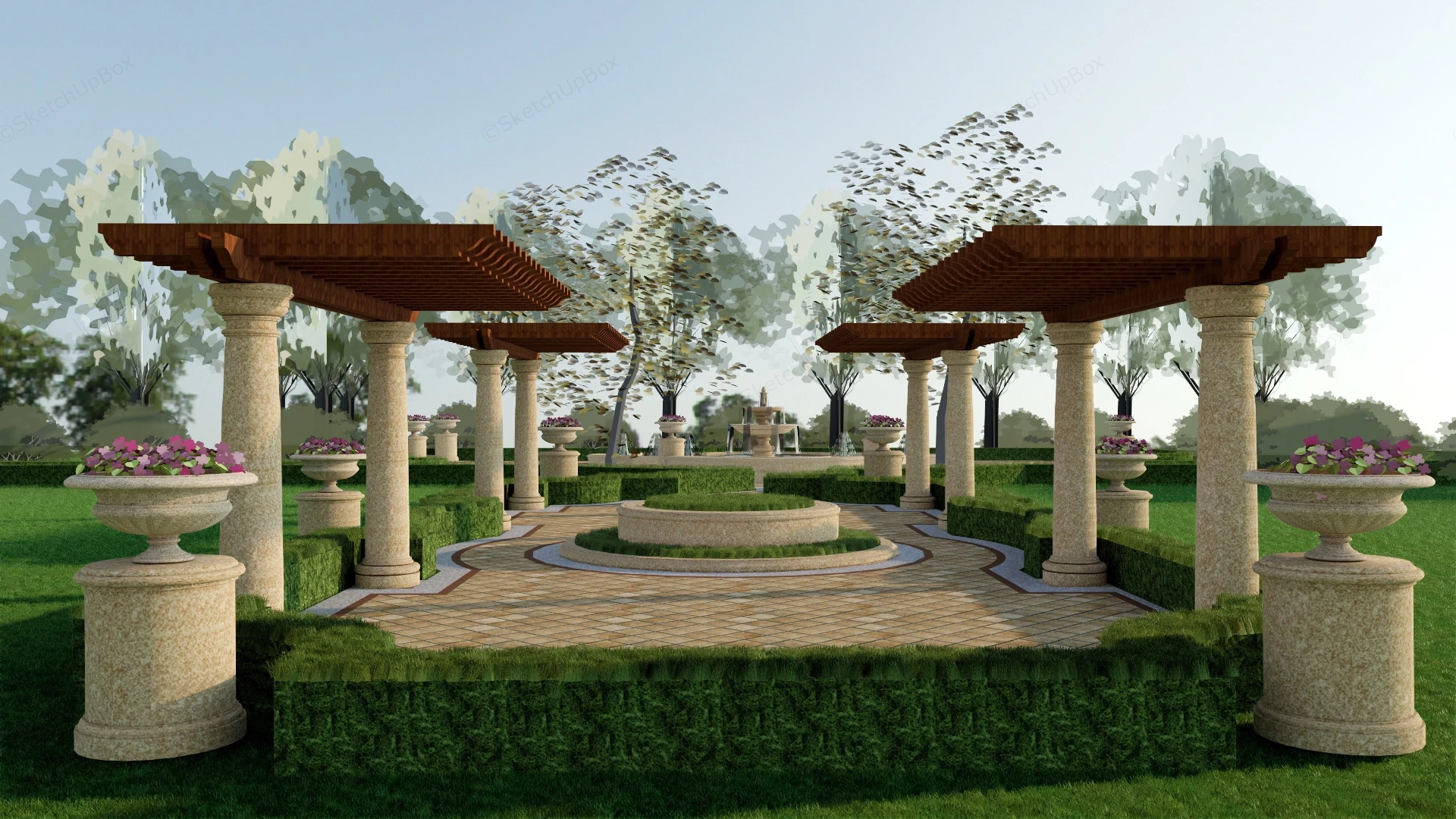 Park Landscape Node sketchup model preview - SketchupBox