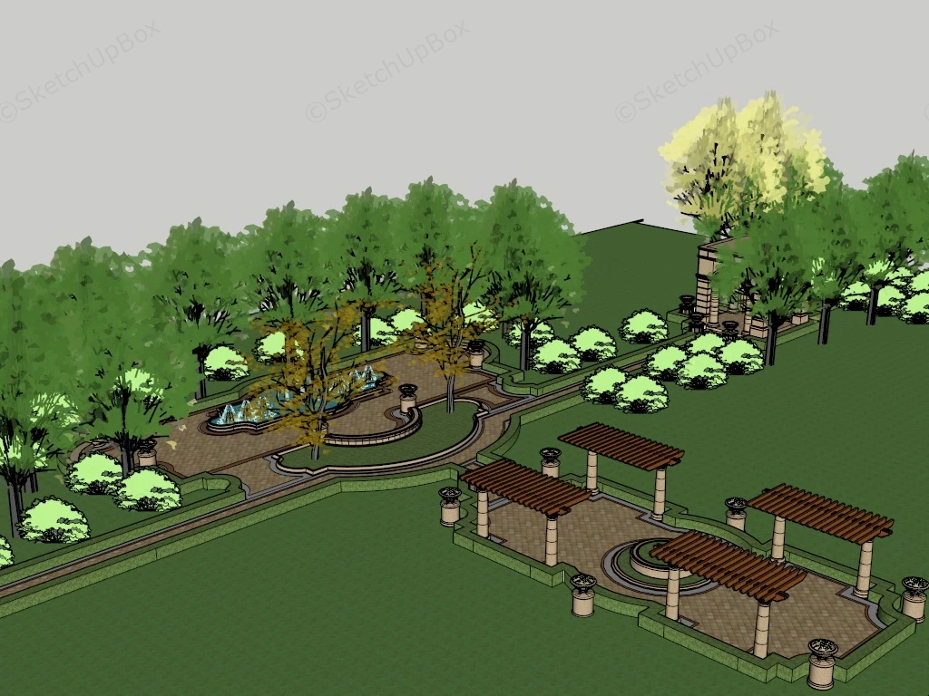 Park Landscape Node sketchup model preview - SketchupBox