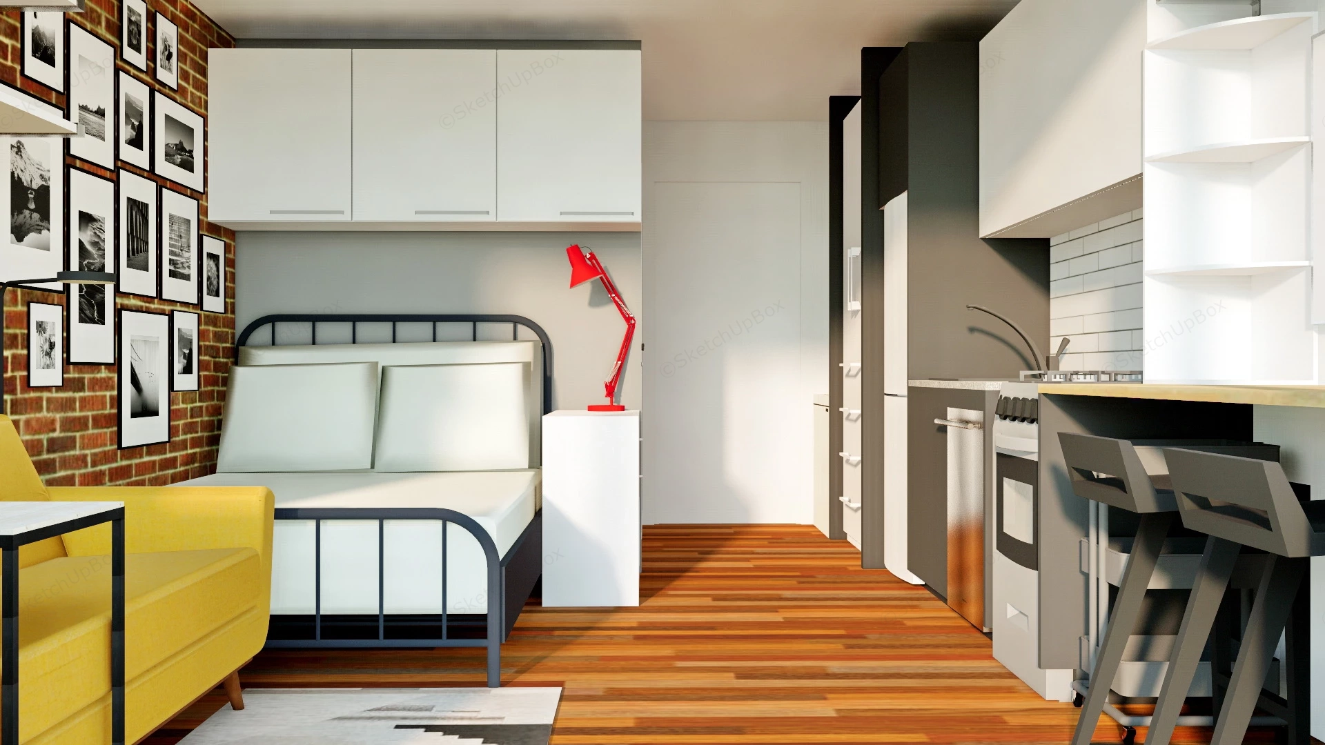 Small Student Apartment sketchup model preview - SketchupBox