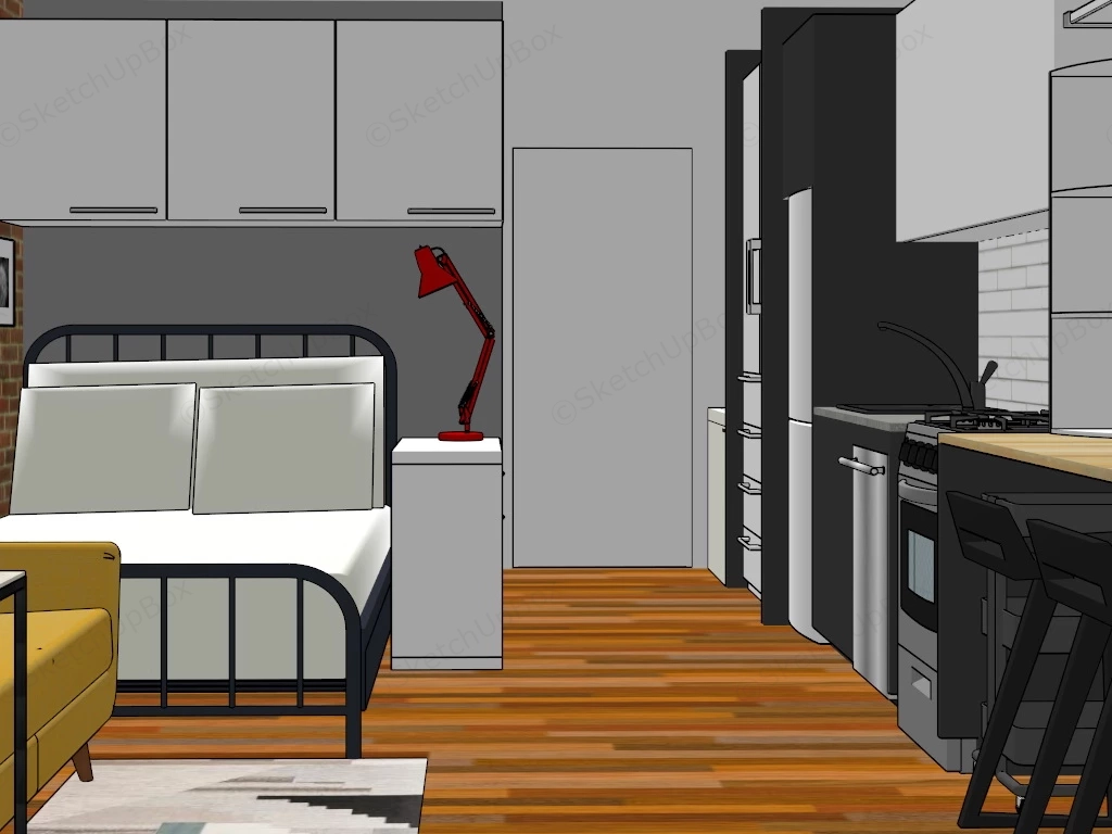 Small Student Apartment sketchup model preview - SketchupBox