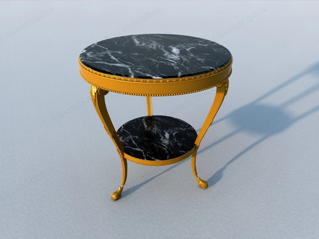 Round Marble Side Table sketchup model preview - SketchupBox