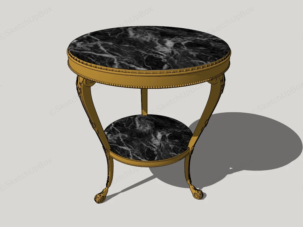 Round Marble Side Table sketchup model preview - SketchupBox