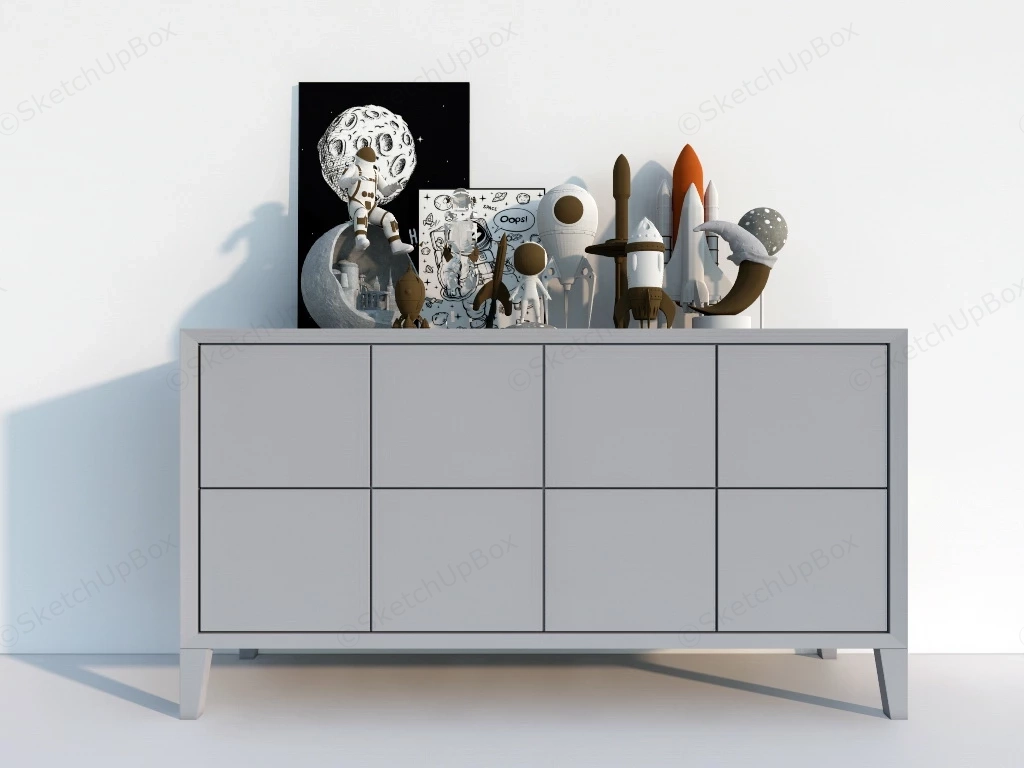 Living Room Dresser Decor sketchup model preview - SketchupBox