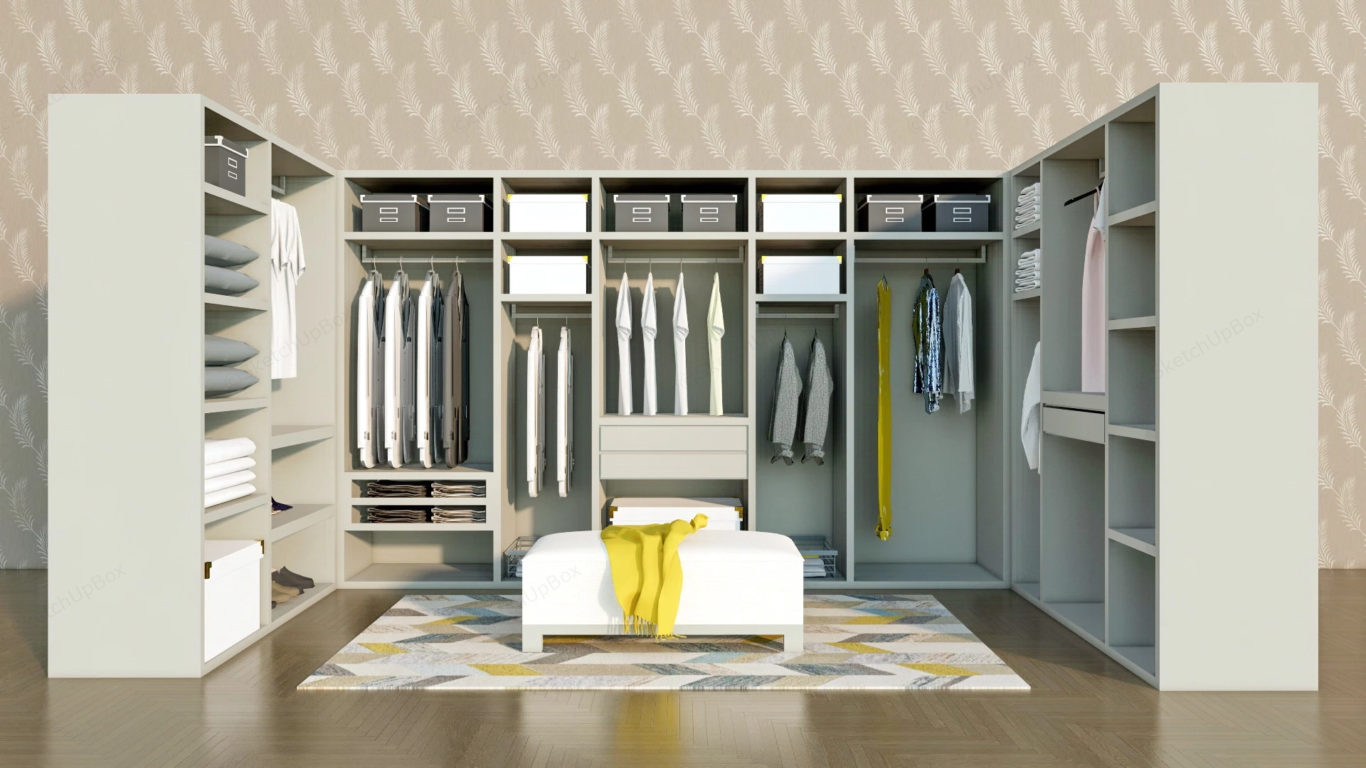 Dressing Room Closet Design sketchup model preview - SketchupBox