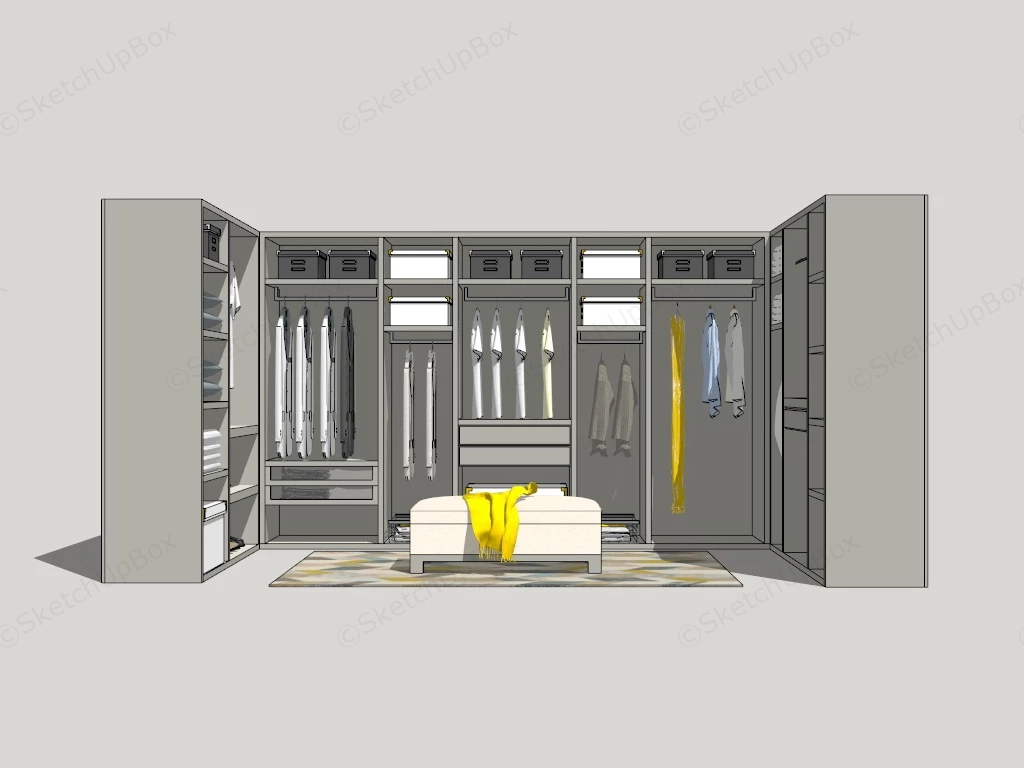 Dressing Room Closet Design sketchup model preview - SketchupBox