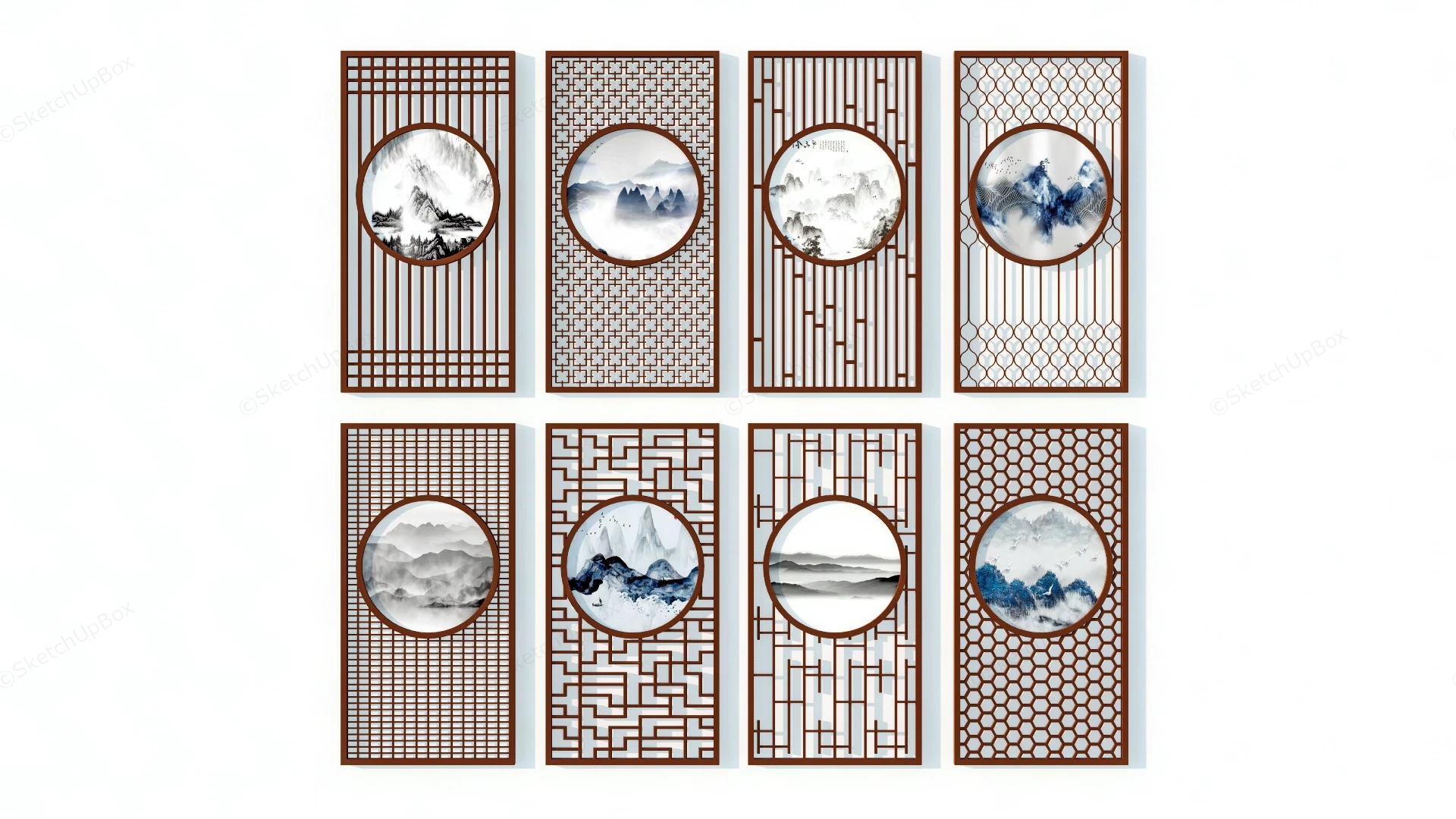 Room Divider Partition Panels sketchup model preview - SketchupBox