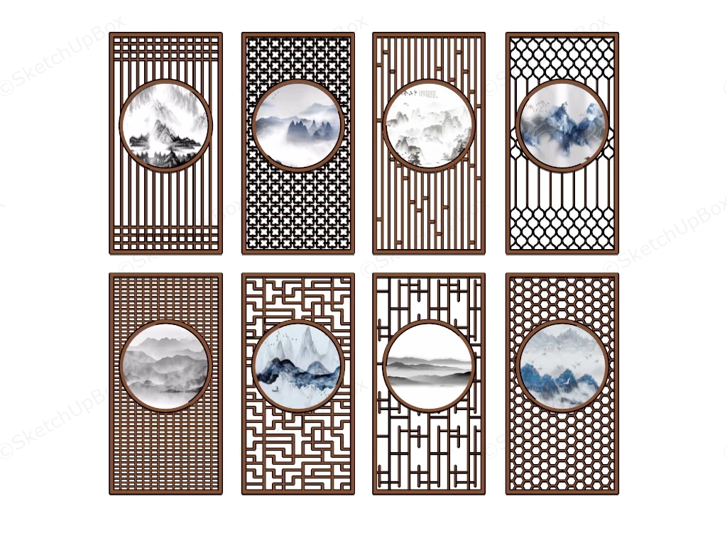 Room Divider Partition Panels sketchup model preview - SketchupBox