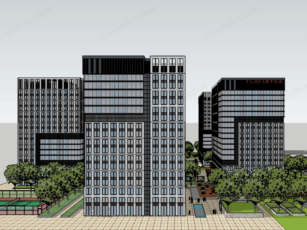 Software Park Office Buildings sketchup model preview - SketchupBox