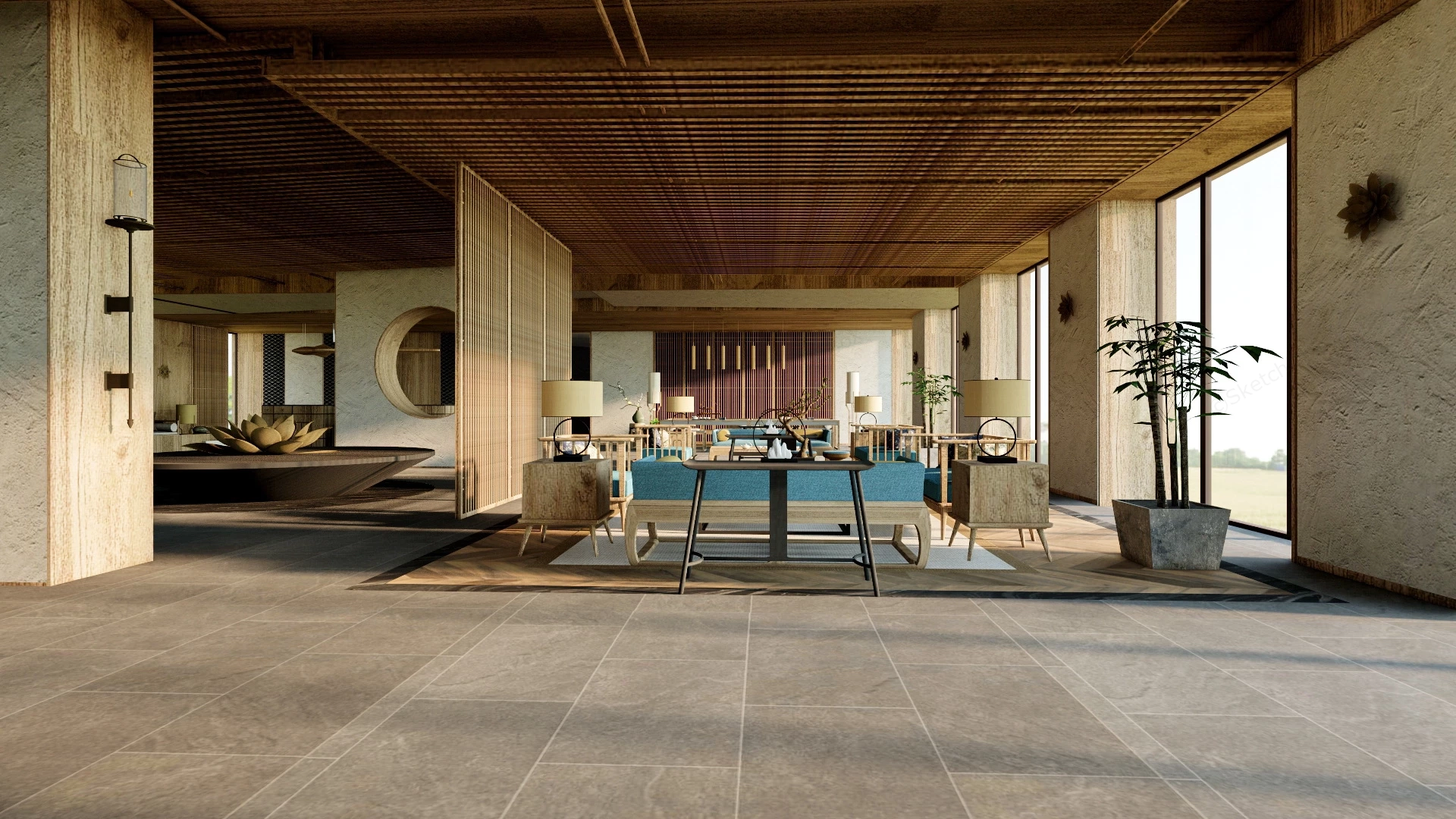 Zen Coffee Shop sketchup model preview - SketchupBox