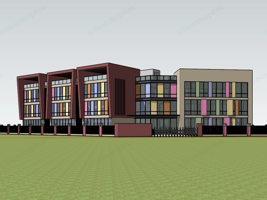 Kindergarten Architecture Design sketchup model preview - SketchupBox