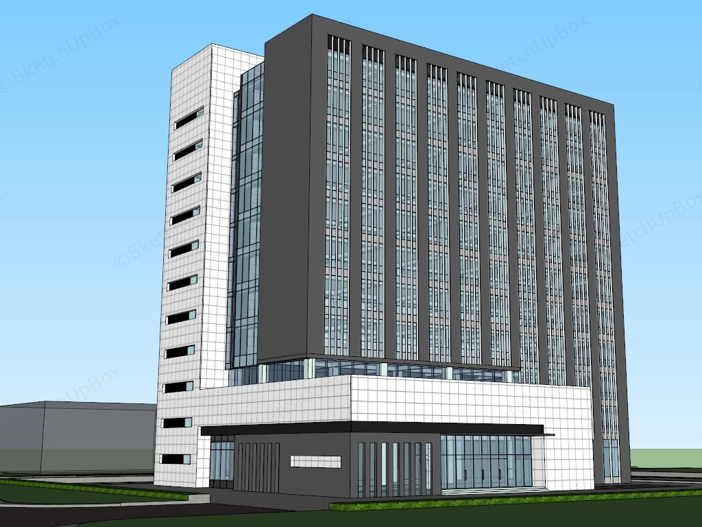 Modern Commercial Office Building sketchup model preview - SketchupBox