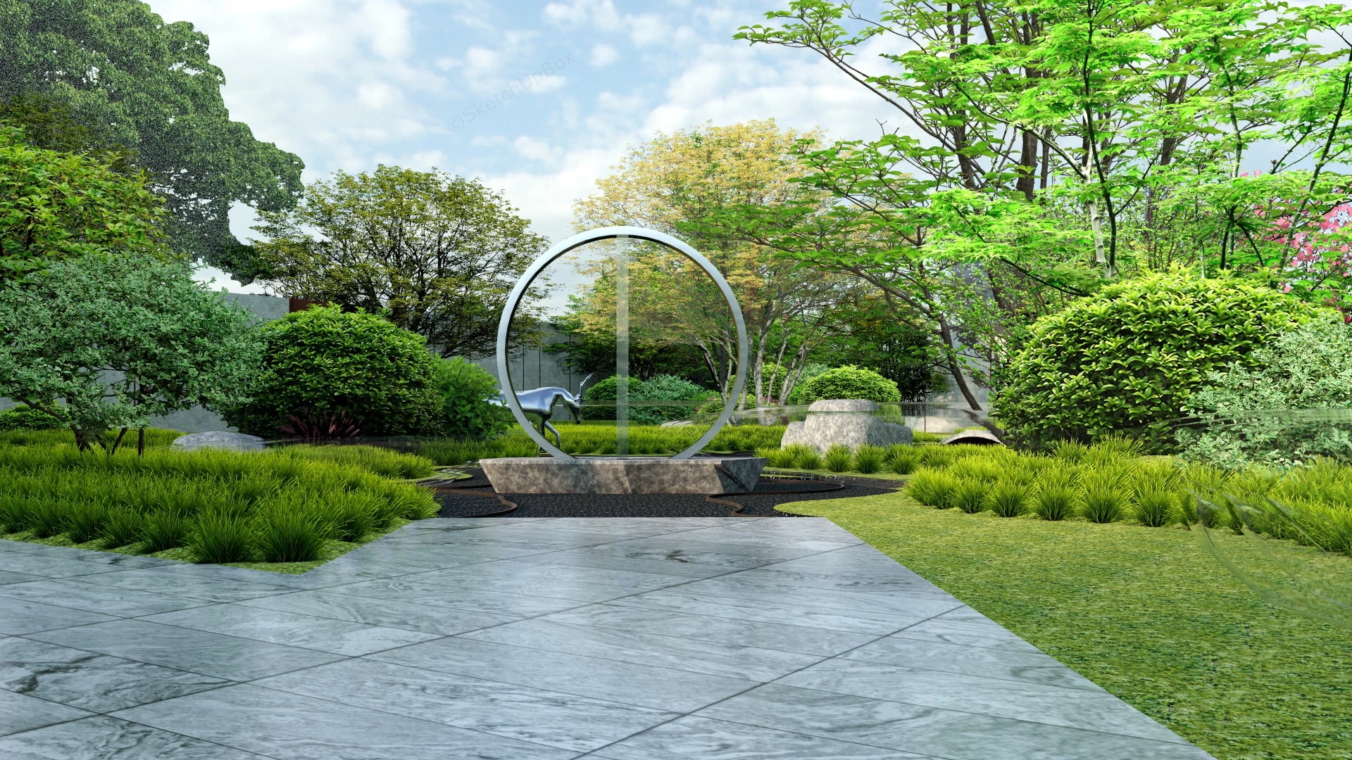 Peaceful Zen Garden sketchup model preview - SketchupBox