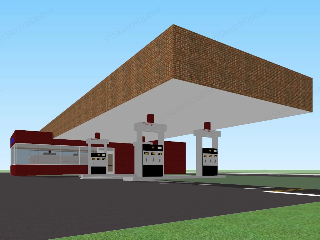 Fuel Up Gas Station sketchup model preview - SketchupBox