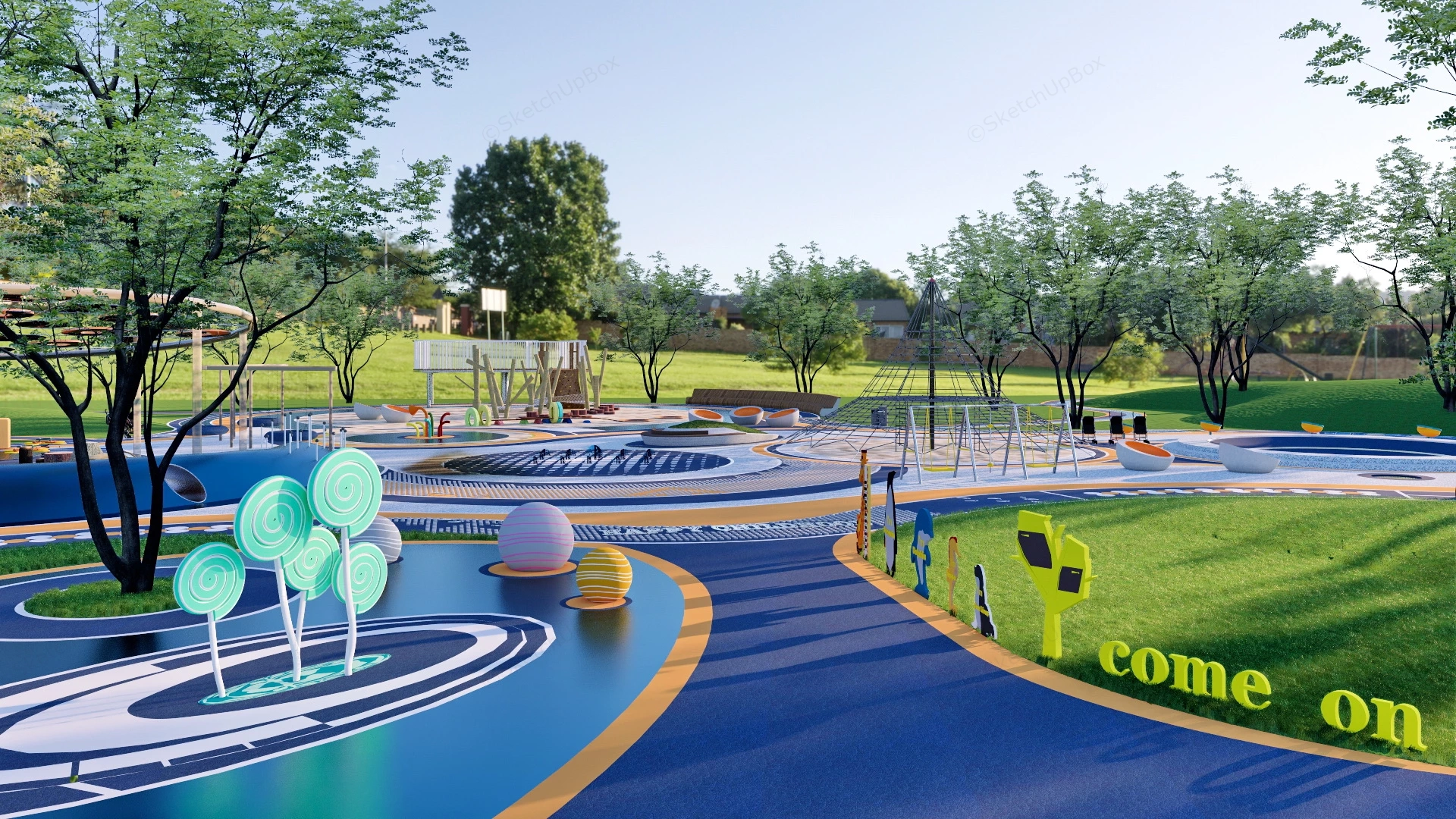 Adventure Playground Design sketchup model preview - SketchupBox