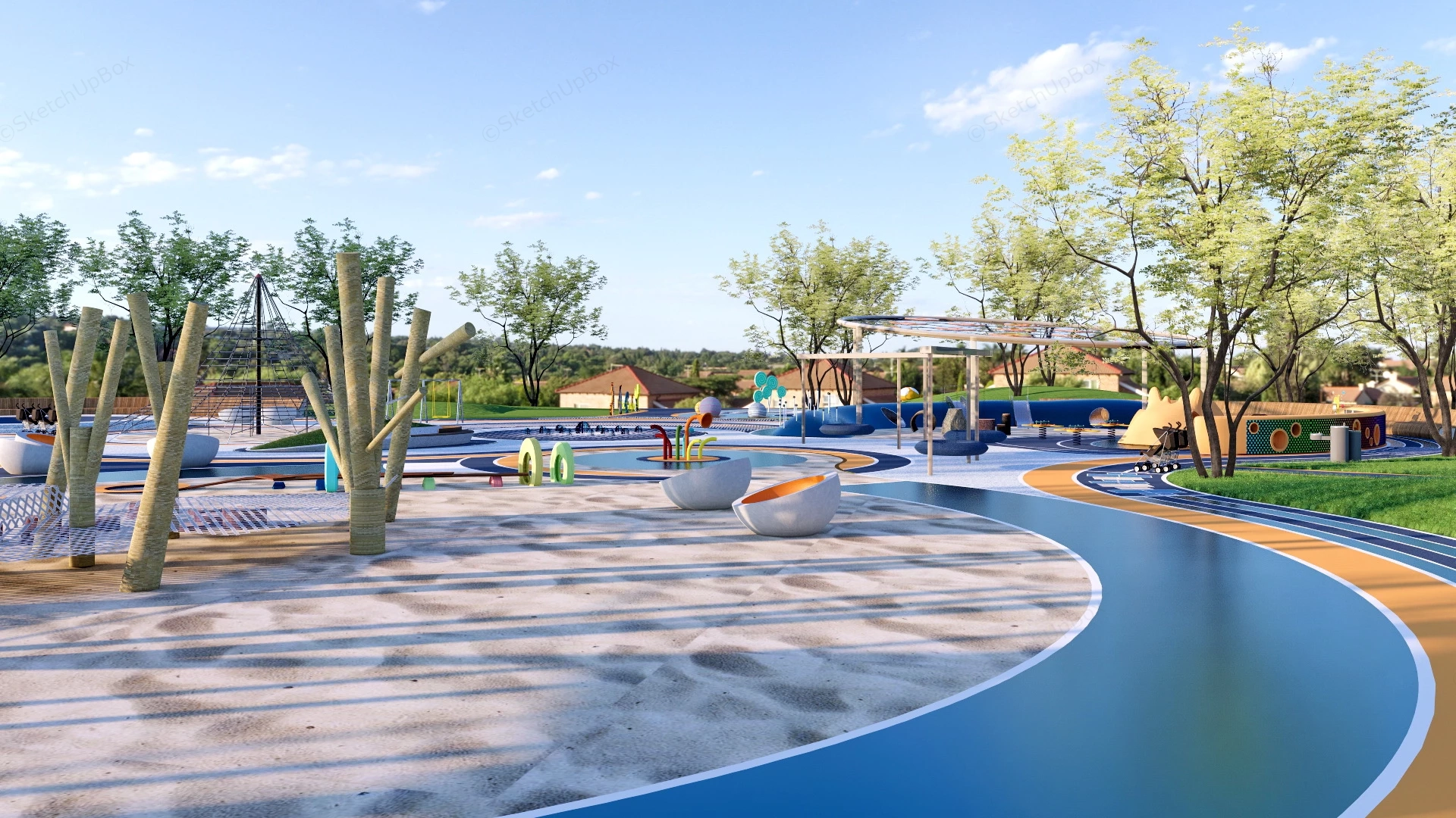 Adventure Playground Design sketchup model preview - SketchupBox